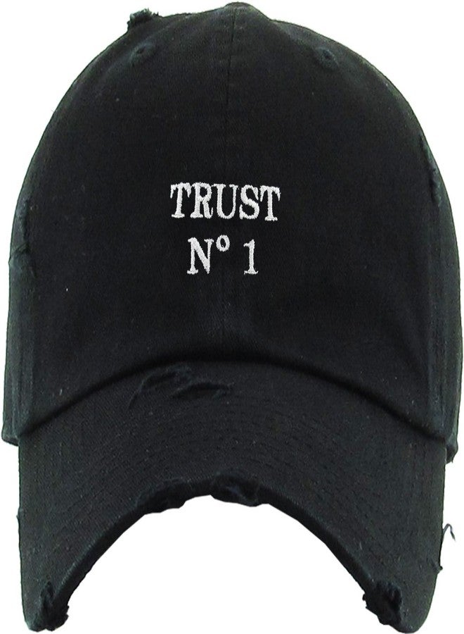KBETHOS KBSV-055 BLK Dad Hat Trust No One Hustle Savage Vibe Baseball Cap Adjustable Cotton Vintage (One Size, Black Trust No1 Vintage) - Image 2